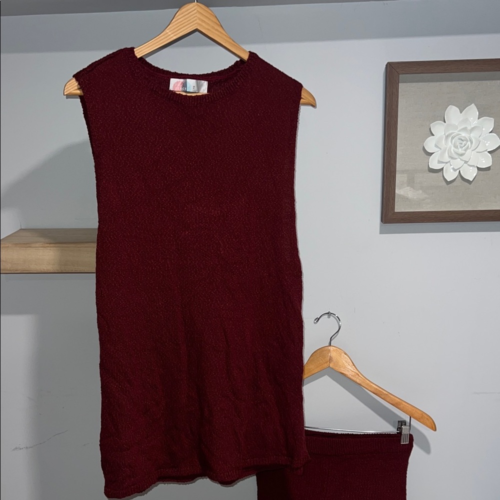 Free people Miranda‎ Sweater Set in burnt henna deep red burgundy